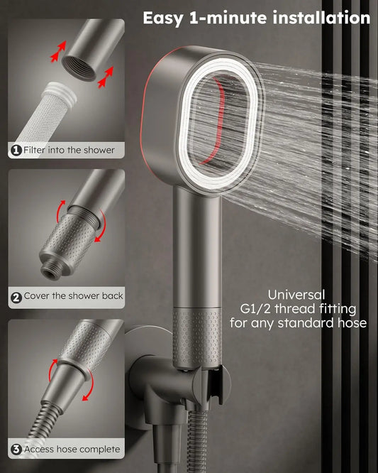 GRACE’S FILTERED RAIN SHOWER HEAD