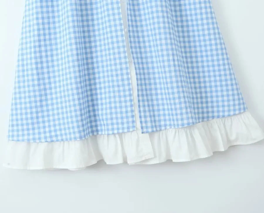 Sienna Blue Plaid Midi Dress