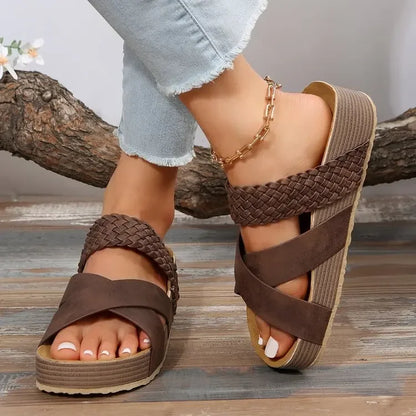 Luna Cross Slide Sandals