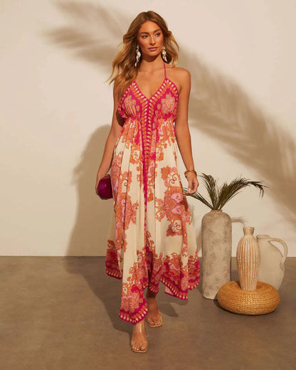 ISABELLE BOHO FLORAL MAXI DRESS