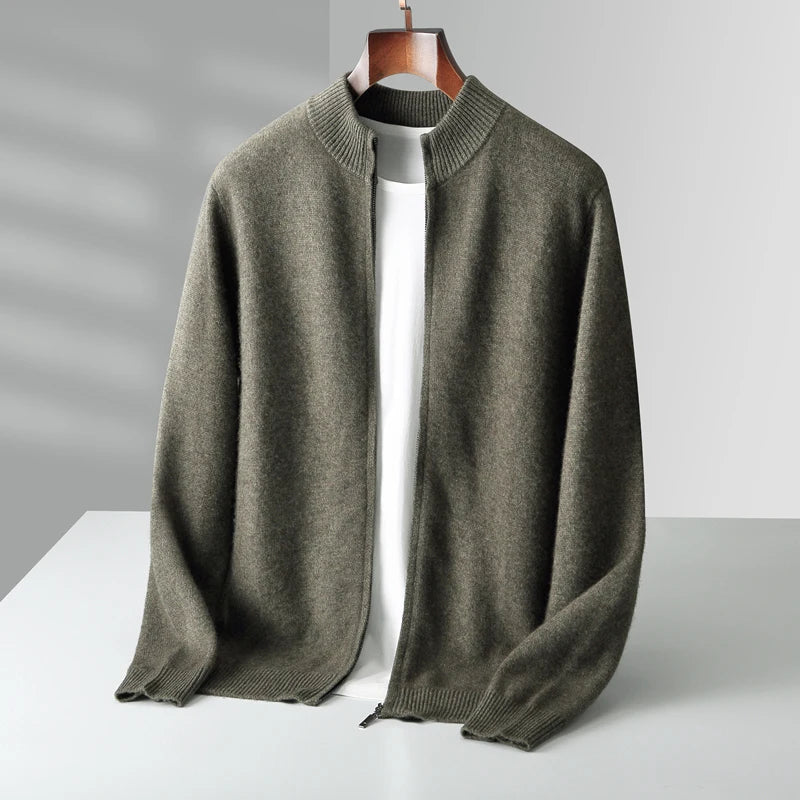 ALPINE ZIP MERINO WOOL CARDIGAN