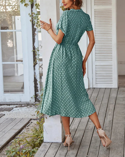 LUCY DOT PRINT MIDI DRESS