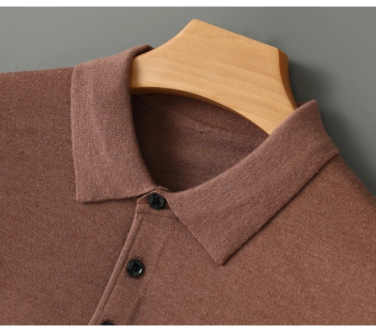 MERINO WOOL POLO KNIT
