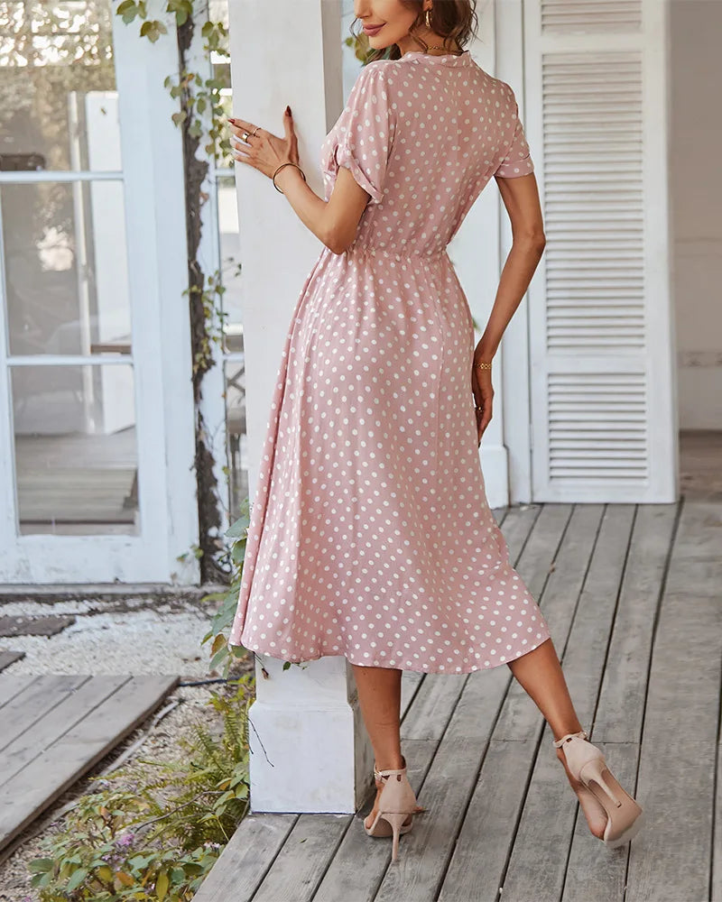 LUCY DOT PRINT MIDI DRESS