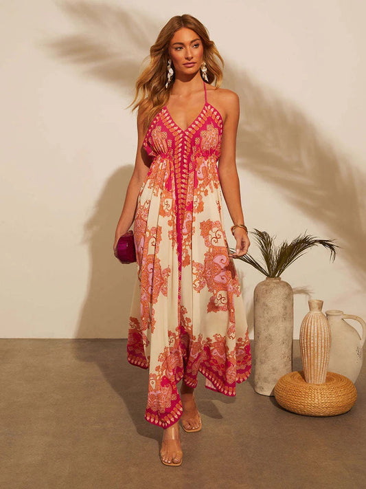 ISABELLE BOHO FLORAL MAXI DRESS