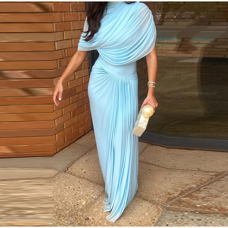 ALEXANDRA DRAPED CAPE MAXI DRESS