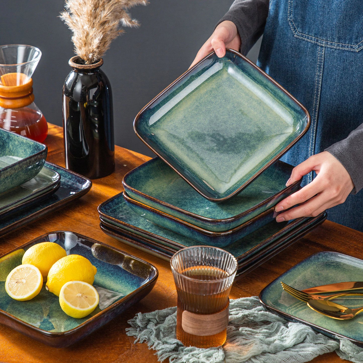 SternGlaze Green Dinnerware Set