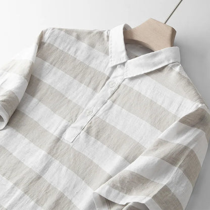 ALFRED STRIPED LINEN TEE