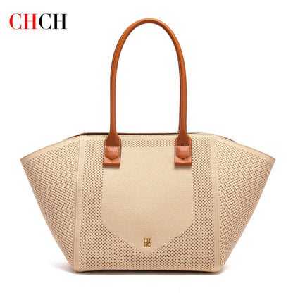 SUMMER FABRIC HOLLOW TOTE – LARGE CAPACITY BEACH BAG