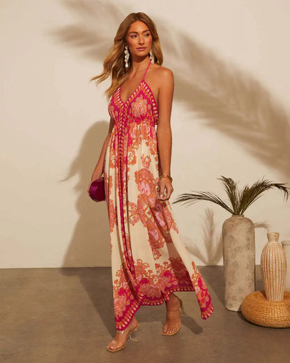 ISABELLE BOHO FLORAL MAXI DRESS