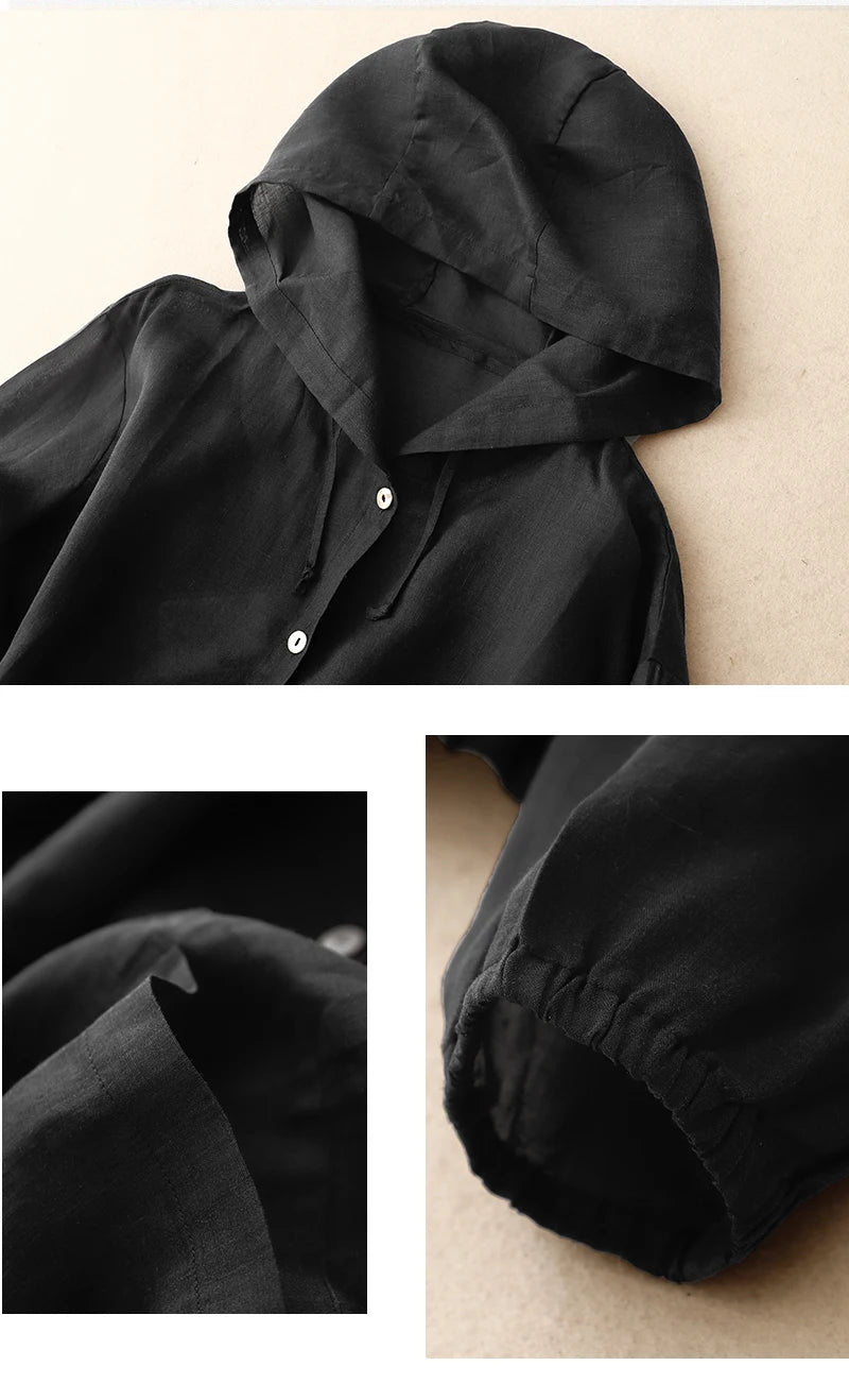 MIRA LINEN HOODIE