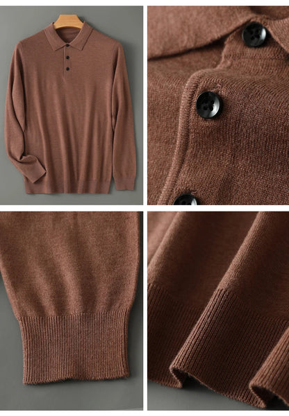 MERINO WOOL POLO KNIT