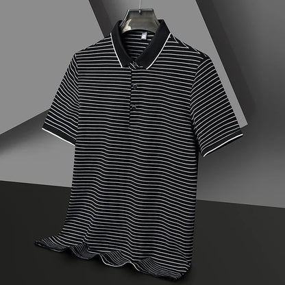 Henley Stripe Polo.