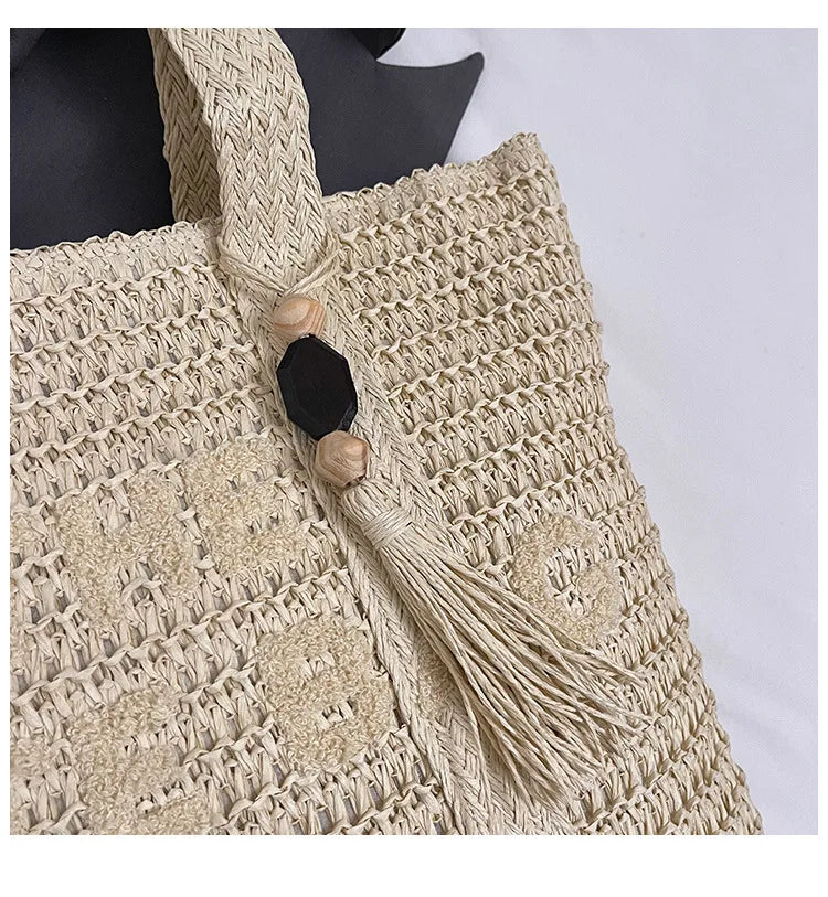 FRENCH WOVEN STRAW TOTE