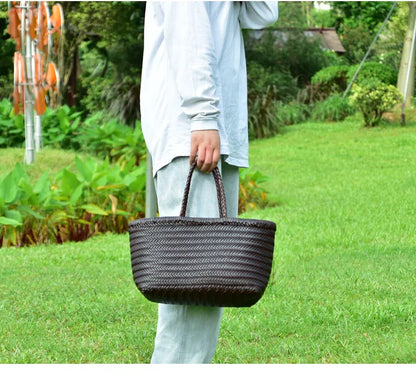 Charlotte Woven Cowhide Tote