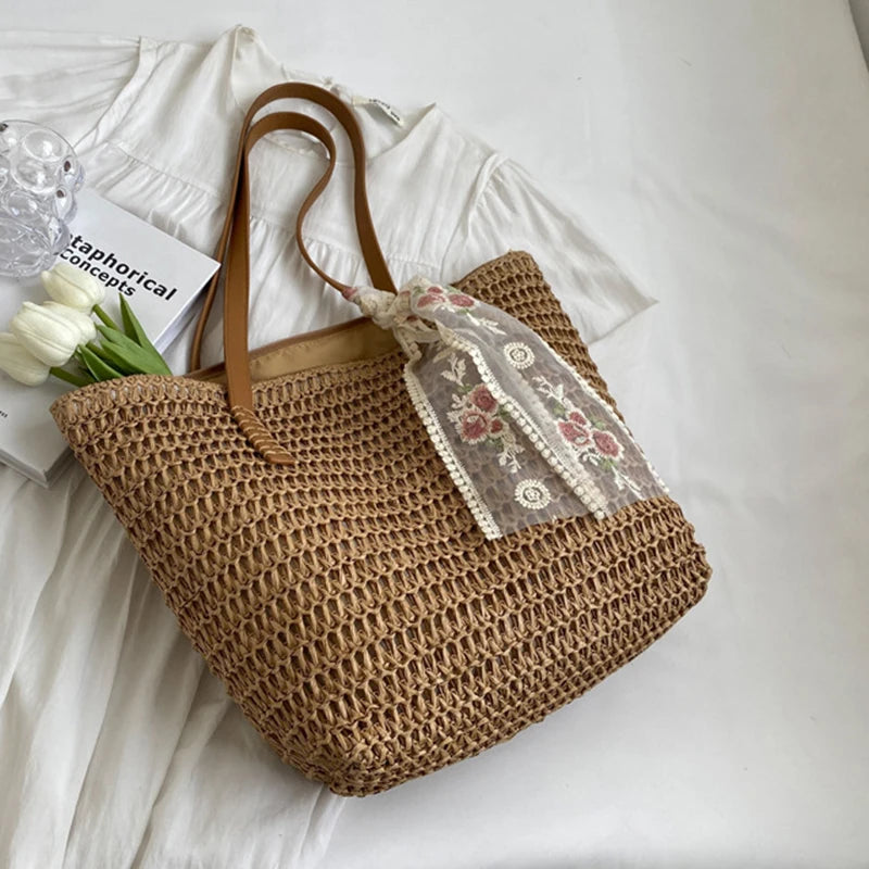 THE HAMPTONS WOVEN TOTE
