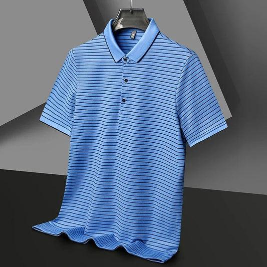 Henley Stripe Polo.