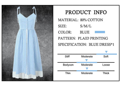 Sienna Blue Plaid Midi Dress