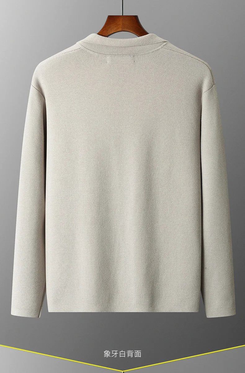 MERINO SUIT COLLAR KNITTED CARDIGAN