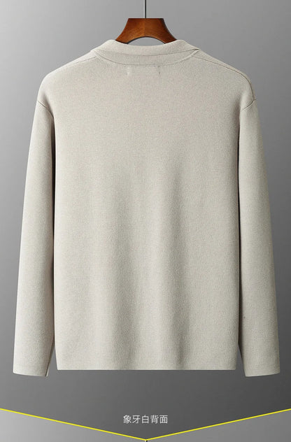 MERINO SUIT COLLAR KNITTED CARDIGAN
