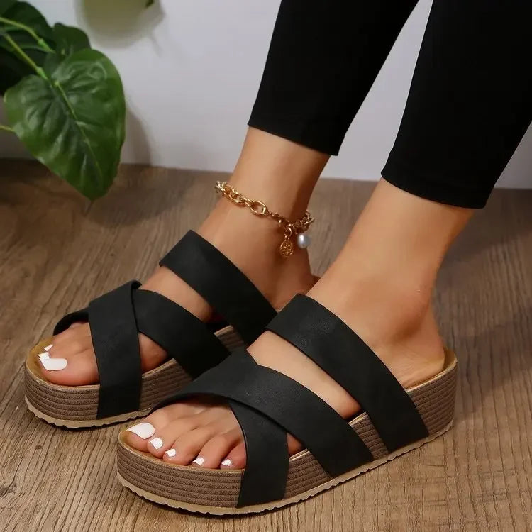Luna Cross Slide Sandals
