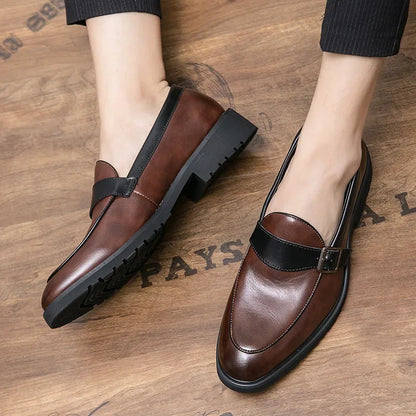 Theo Crest Leather Loafers