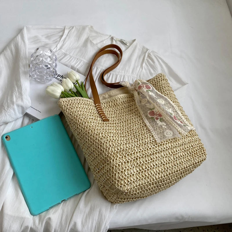 THE HAMPTONS WOVEN TOTE