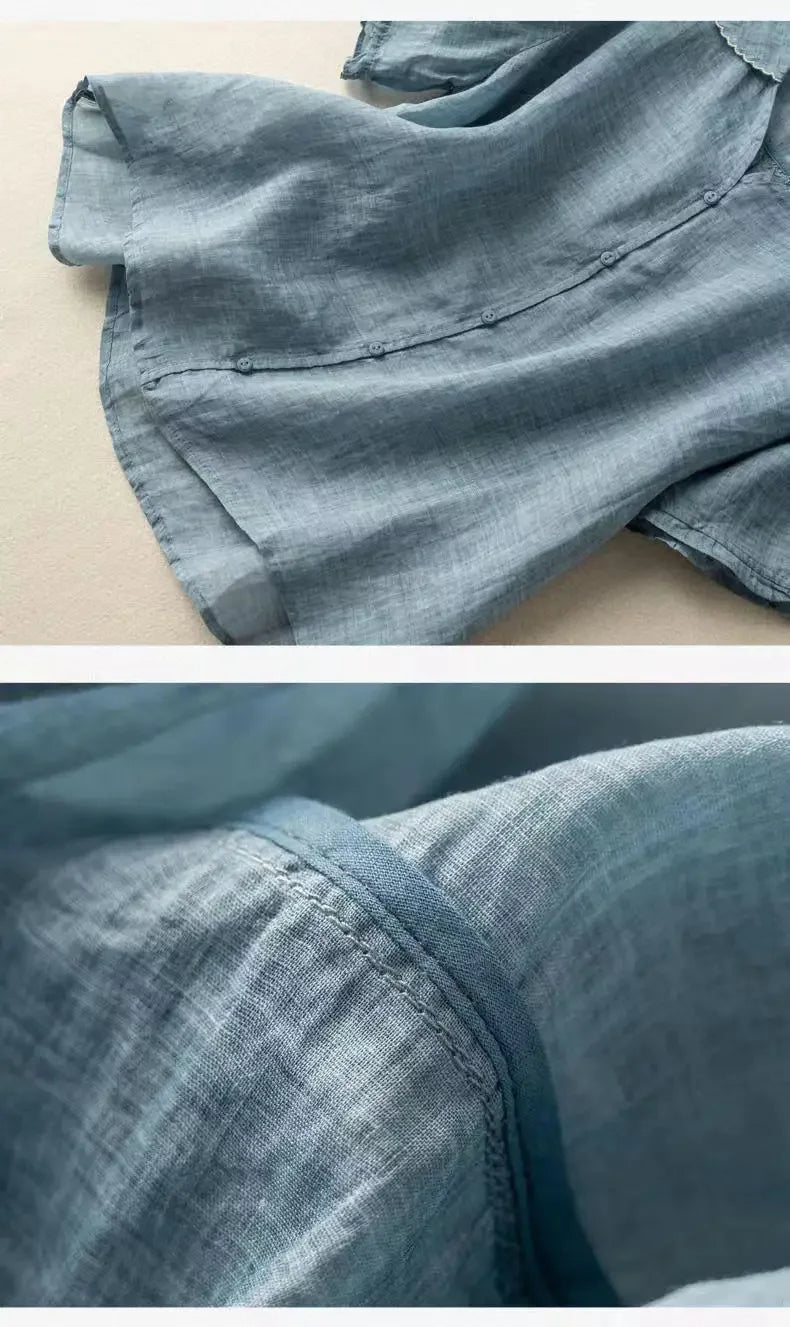 GRACE LINEN LAPEL SHIRT
