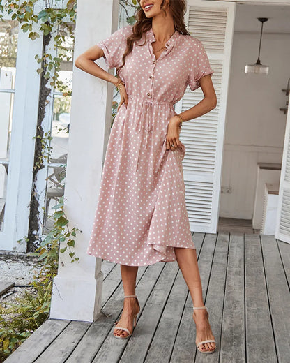 LUCY DOT PRINT MIDI DRESS