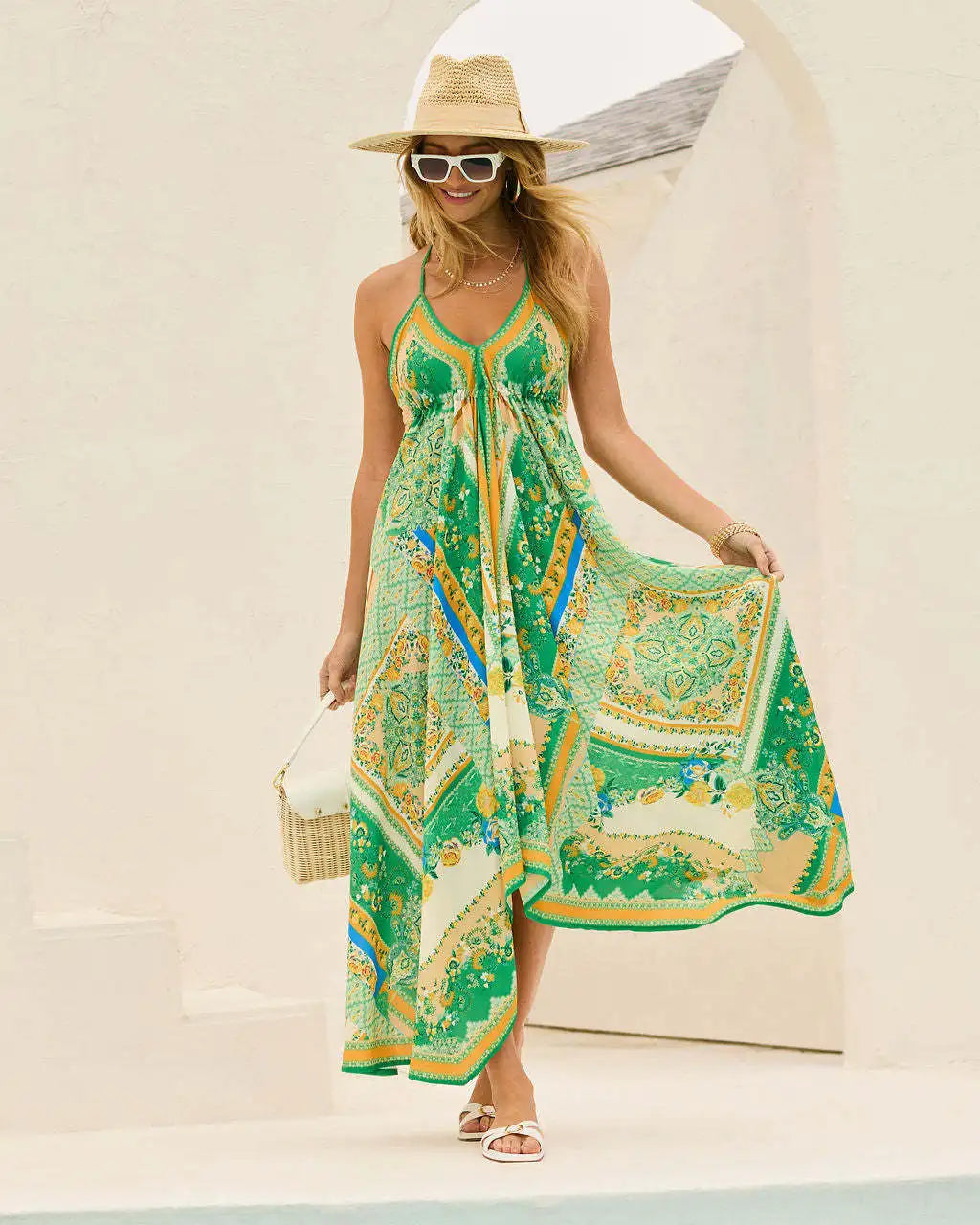 ISABELLE BOHO FLORAL MAXI DRESS