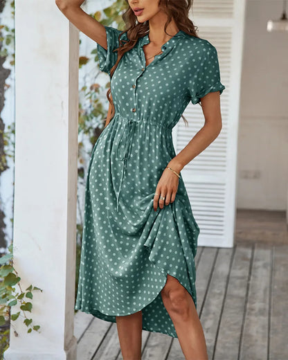 LUCY DOT PRINT MIDI DRESS
