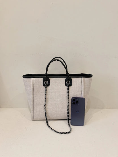 CANVAS CHAIN TOTE – LARGE CAPACITY COMMUTER BAG