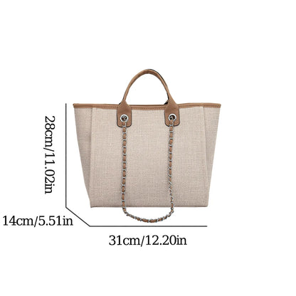CANVAS CHAIN TOTE – LARGE CAPACITY COMMUTER BAG