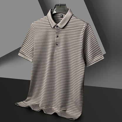 Henley Stripe Polo.