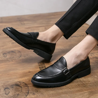 Theo Crest Leather Loafers