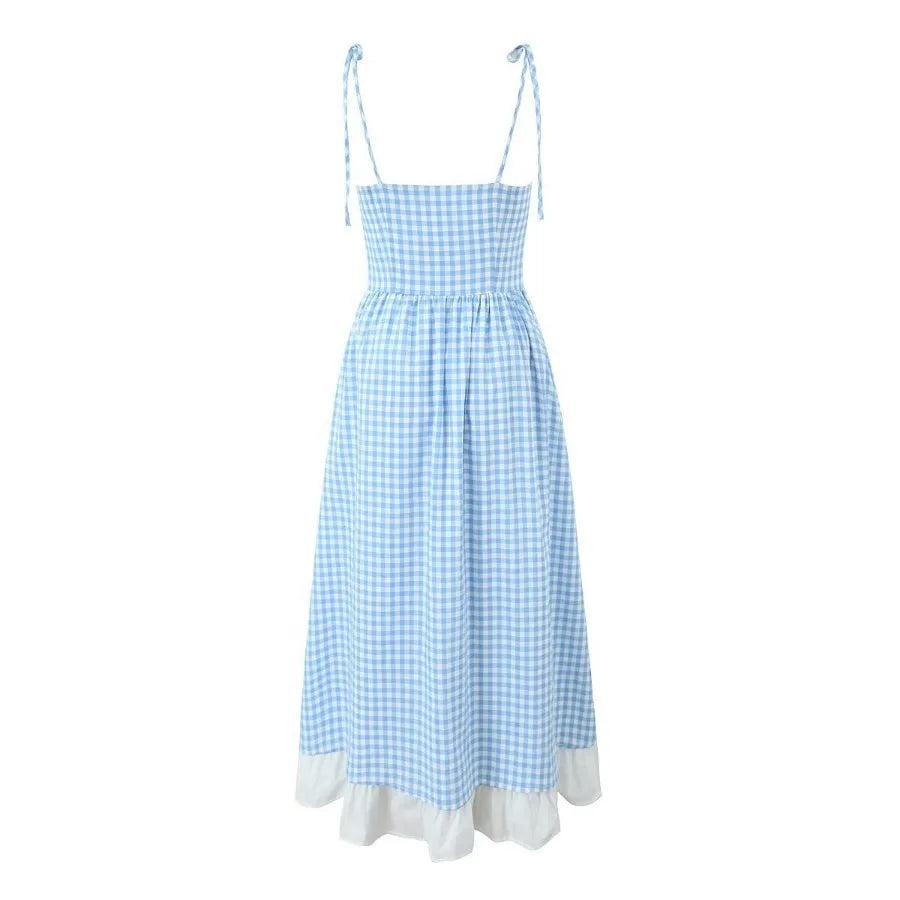 Sienna Blue Plaid Midi Dress