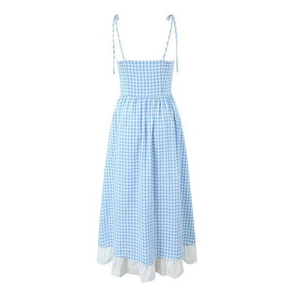 Sienna Blue Plaid Midi Dress