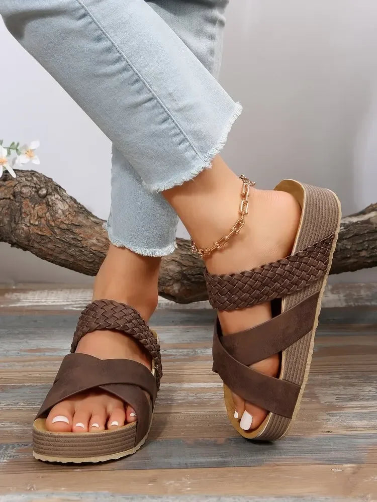 Luna Cross Slide Sandals