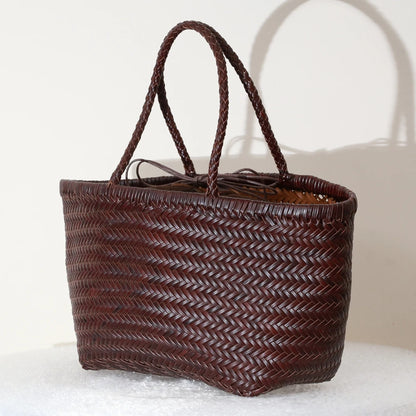 Charlotte Woven Cowhide Tote