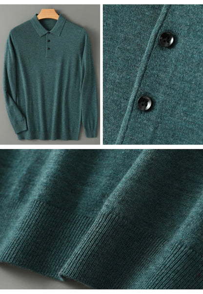 MERINO WOOL POLO KNIT