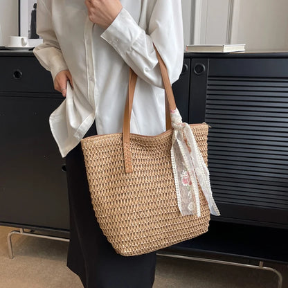 THE HAMPTONS WOVEN TOTE