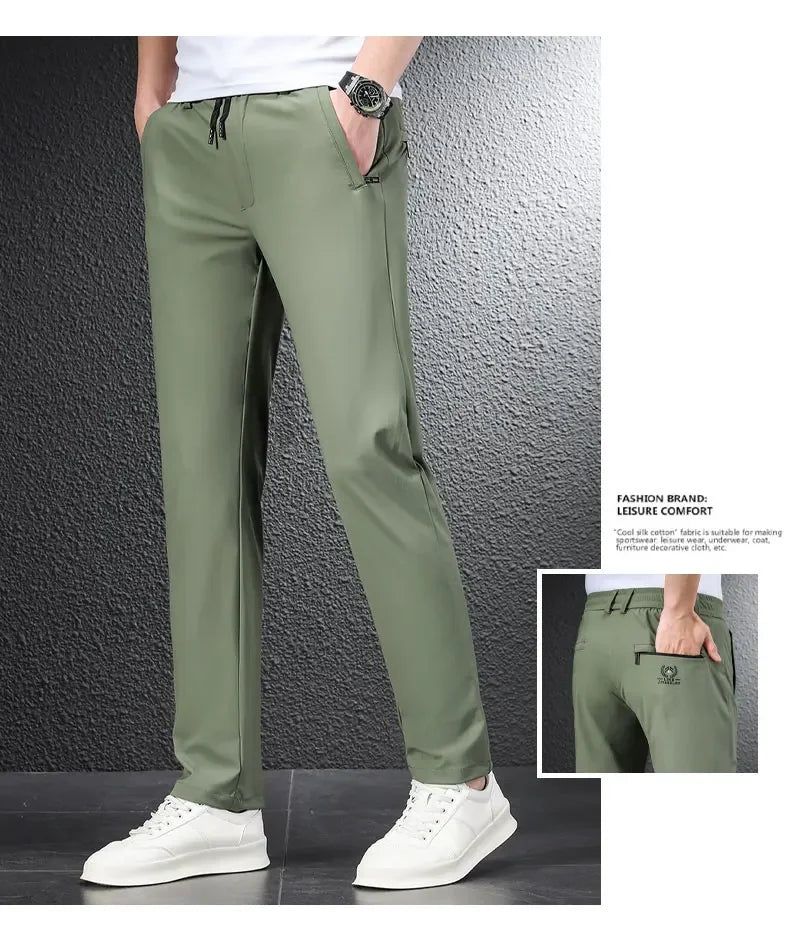 James Ice Silk Casual Pants