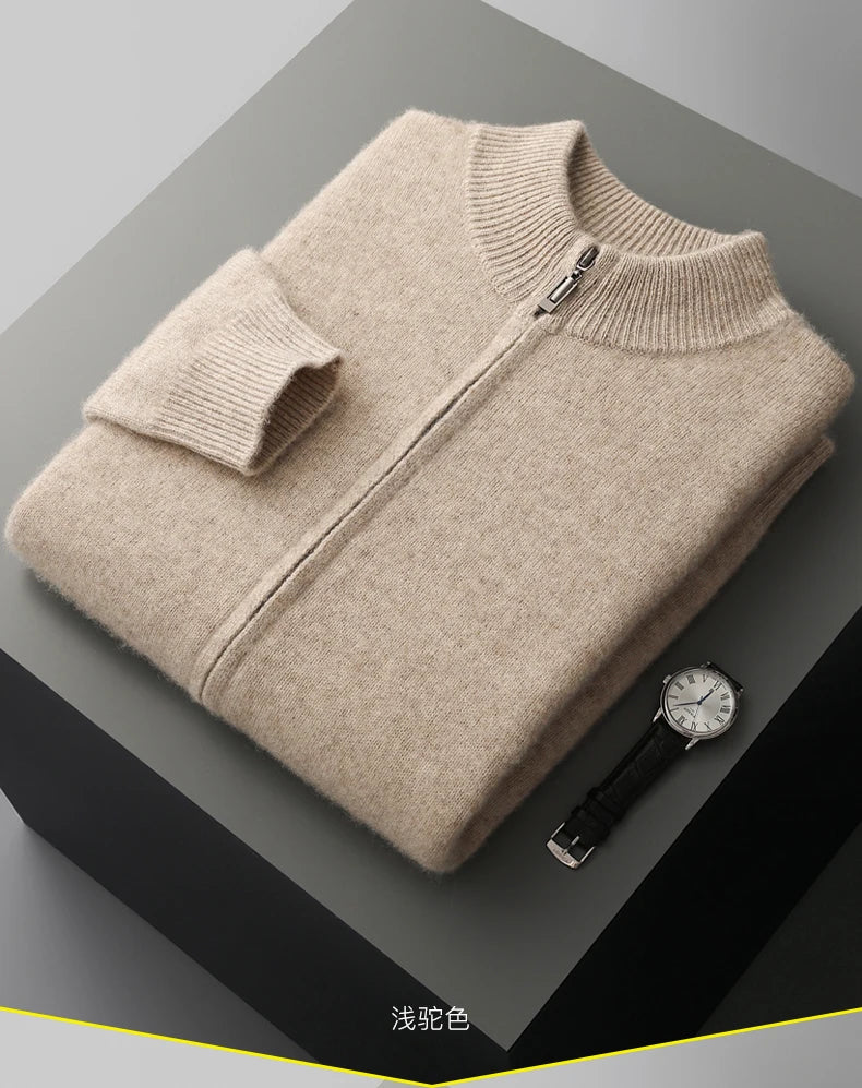 ALPINE ZIP MERINO WOOL CARDIGAN