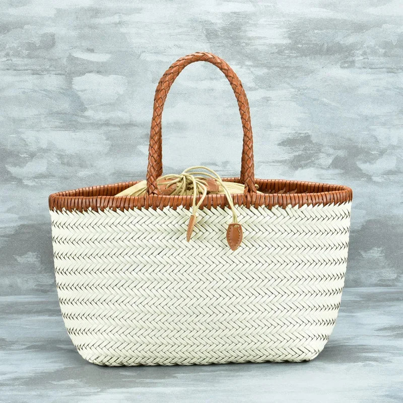 Charlotte Woven Cowhide Tote