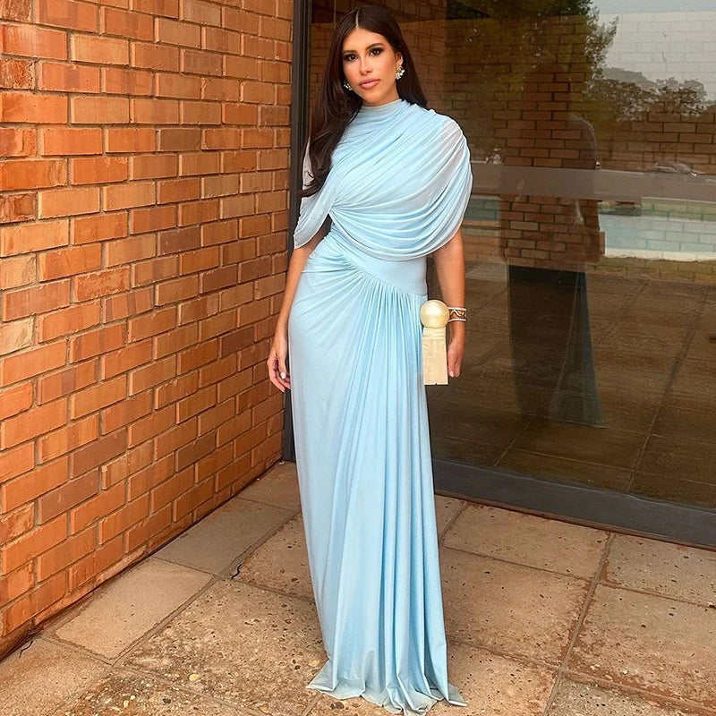 ALEXANDRA DRAPED CAPE MAXI DRESS