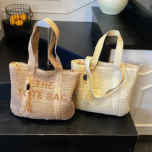 FRENCH WOVEN STRAW TOTE