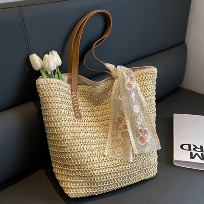 THE HAMPTONS WOVEN TOTE
