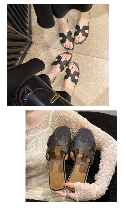 KATE LATEX FLAT SANDALS