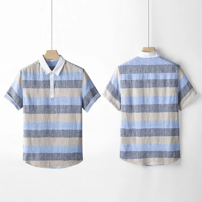 ALFRED STRIPED LINEN TEE