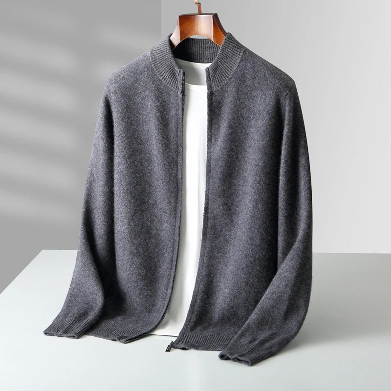 ALPINE ZIP MERINO WOOL CARDIGAN